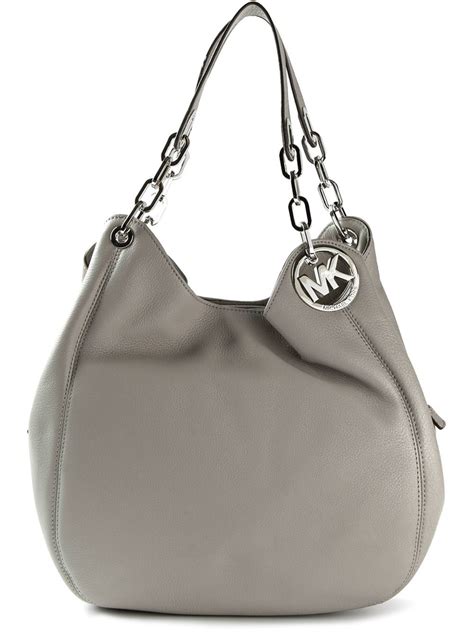 michael kors flap grey purse|Michael Kors grey shoulder bag.